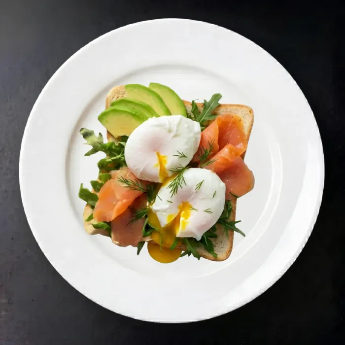 Eggs pashot with Salmon